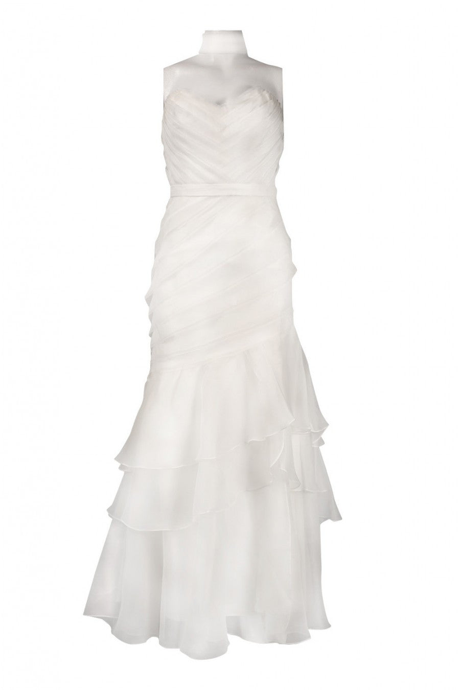 Theia Strapless Silk Organza Mermaid Wedding Gown - White - Adinas Bridal